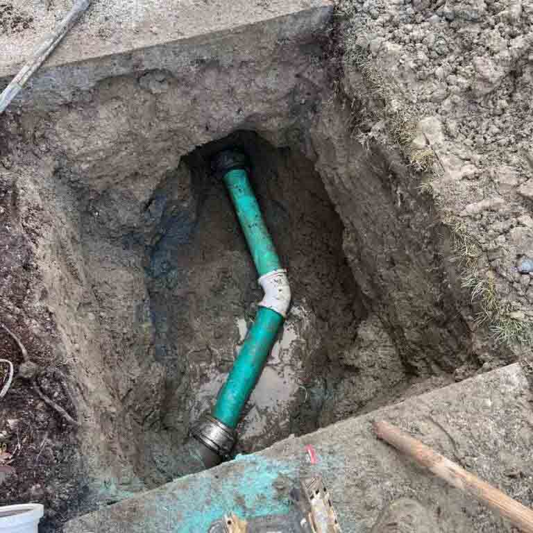 Damaged sewer line