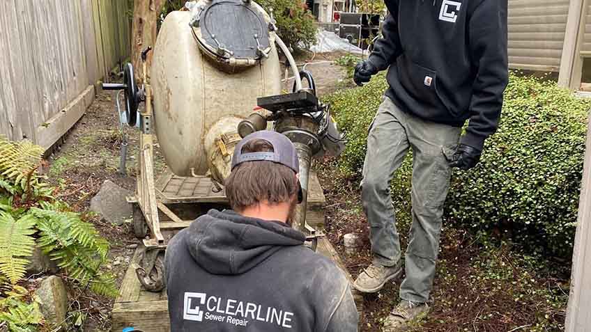 Trenchless technician repairing pipe Seattle, WA