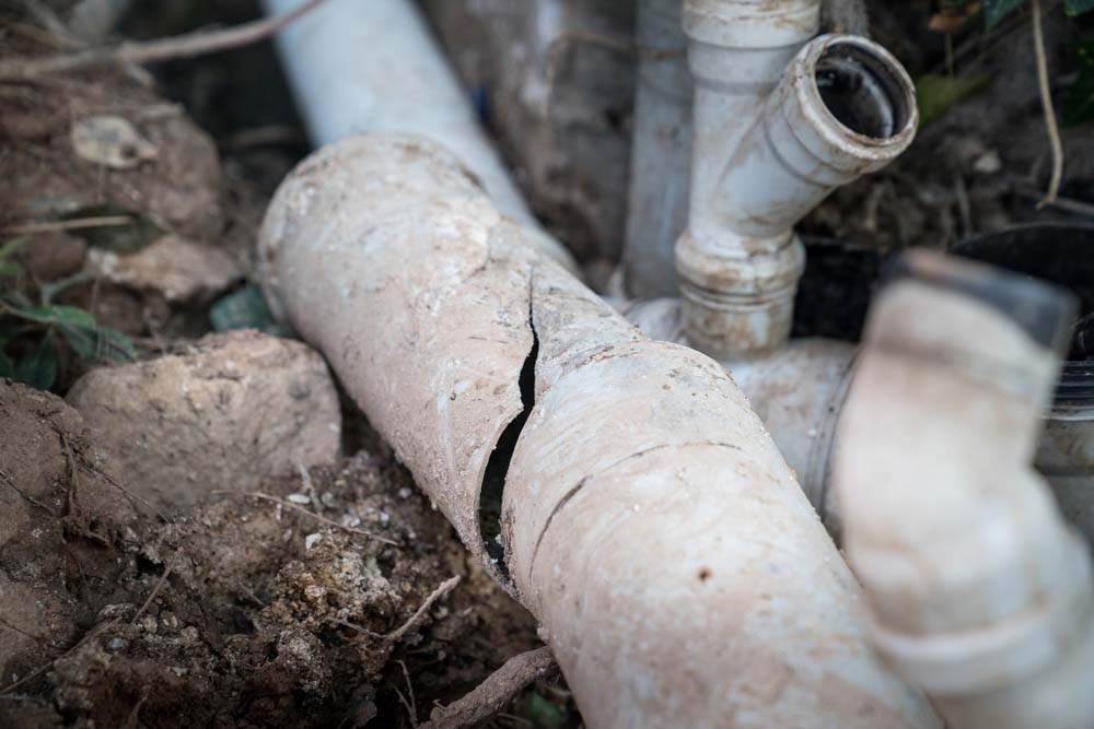 damaged sewer line